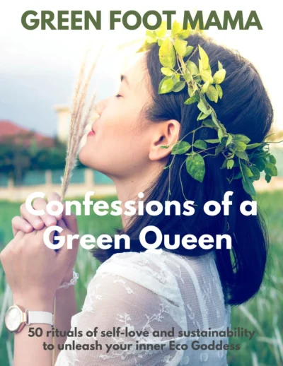 eBook Cover of a young woman wearing a flower crown smelling