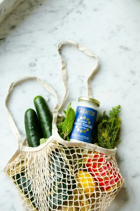 string bag with vegetables